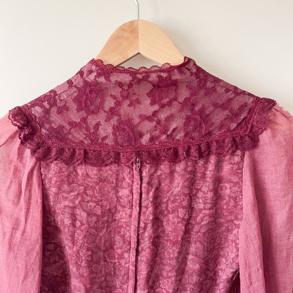 Vintage Gunne Sax by Jessica McClintock Maroon/Purple Dress - Picture 10 of 14